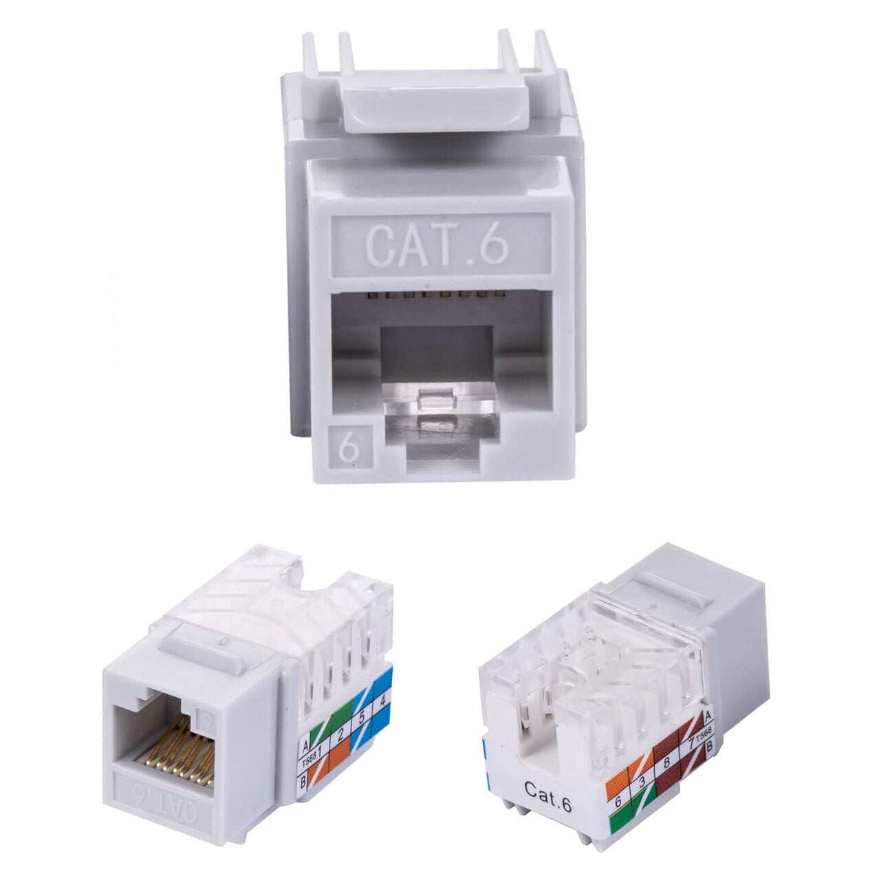 Cables Direct Online Gray Cat6 RJ45 Keystone Jack 45 Degree 8P8C 110 ...