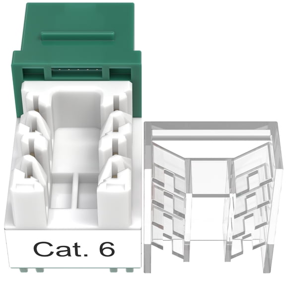 Cables Direct Online Green Cat6 RJ45 Keystone Jack 45 Degree 8P8C 110 Punch-Down 1-Pack
