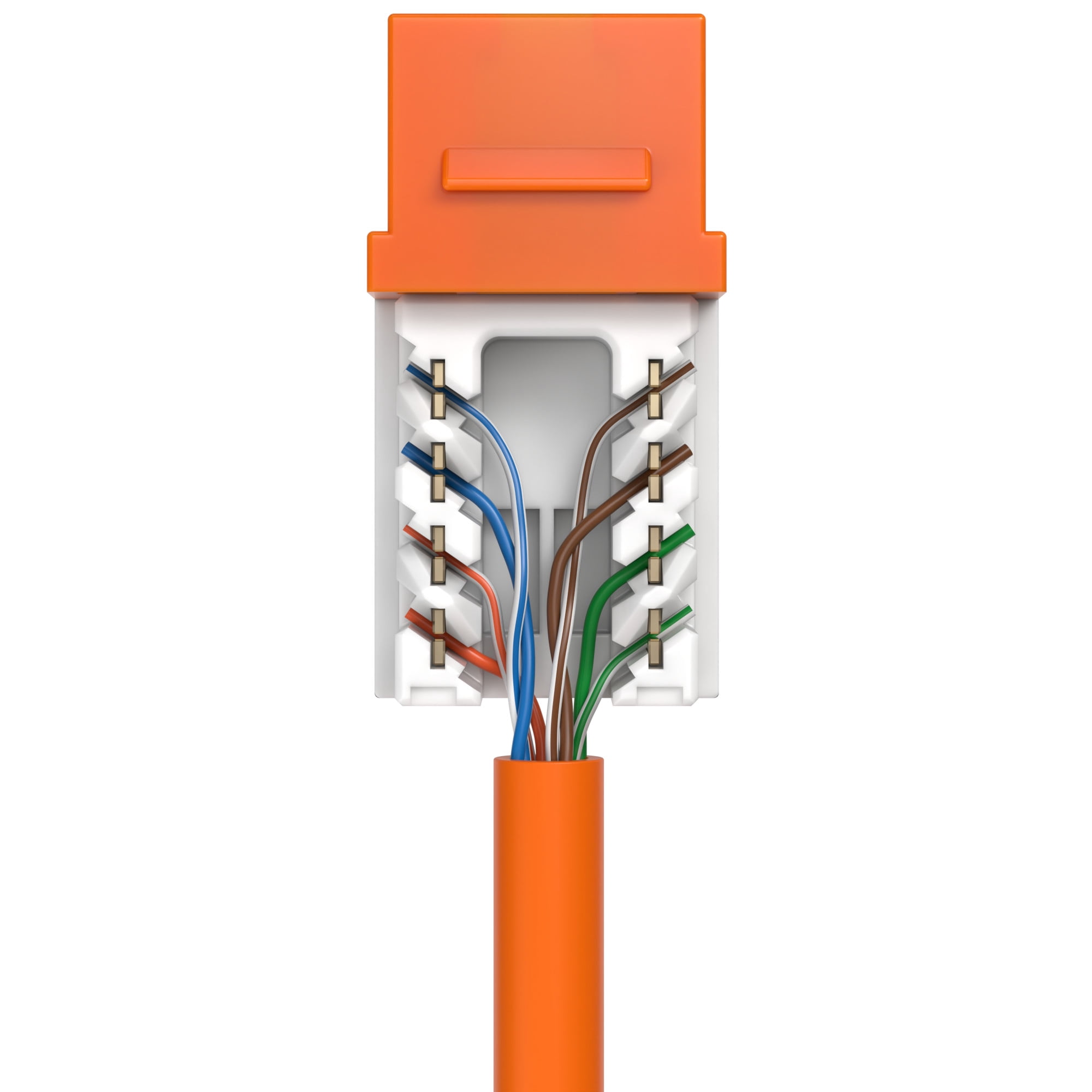 Cables Direct Online Orange Cat6 RJ45 Keystone Jack 45 Degree 8P8C 110 ...