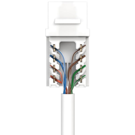 Cables Direct Online White Cat5e RJ45 Keystone Jack 45 Degree 8P8C 110 Punch-Down 1-Pack