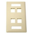 thumbnail image 1 of C2G 4-Port Single Gang Multimedia Keystone Wall Plate - Ivory, 1 of 3