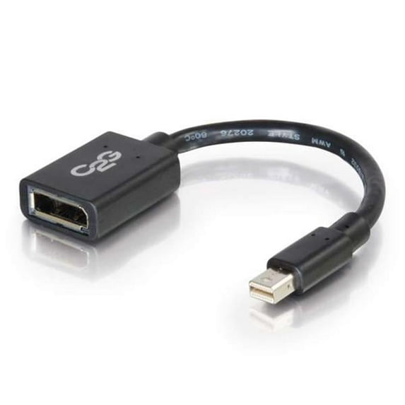 Cables To Go 6 in. Mini DisplayPort Male to DisplayPort Female Adapter Converter, Black