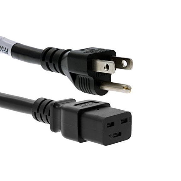 CablesAndKits Heavy Duty AC Power Cord, 15A/125V, 14 AWG, 5-15P to C19, (NEMA 5-15P to IEC-60320-C19) 3 ft