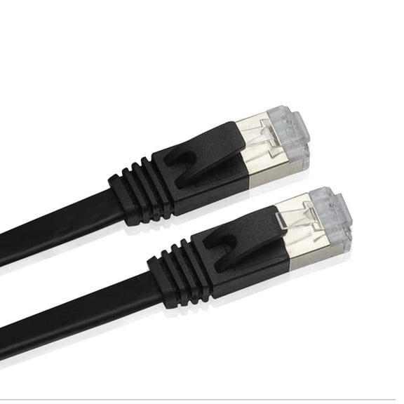 CableVantage CAT6 CAT6 FLAT RJ45 Ethernet LAN Network Patch Cable For PC, Mac, Laptop, PS3, PS4, XBox, Internet Router black