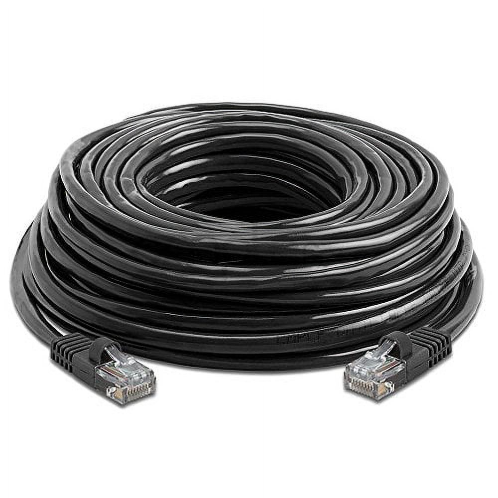 Cablevantage Cat6 100Ft Patch Cord Networking Rj45 Ethernet Patch Cable PC Modem Ps4 Router, (100 Feet) Black Internet Cable Electronic Cable - image 1 of 2