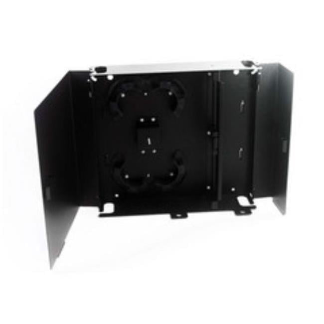 Cablewholesale 61F2-01001 Fiber Wall Mount Patch Panel with Enclosure, Unloaded & Holds 2 Adapter Plates, Black