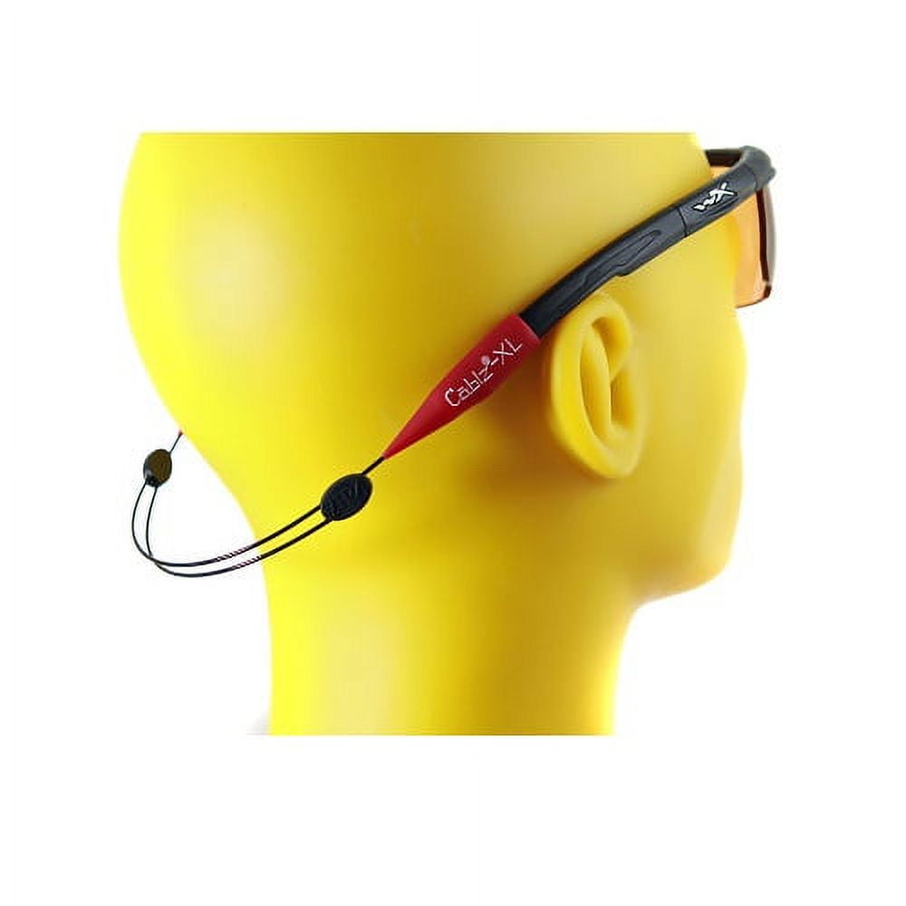 Cablz Zipz Adjustable Sunglasses Holder Red Black 14in