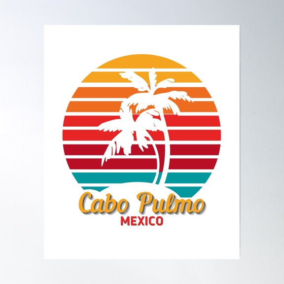 Cabo Pulmo Mexico Cabo Pulmo Vintage Sunset Mexican Sunrise Beach Lifestyle Ocean Waves Tropical Vacation Poster Wall Art