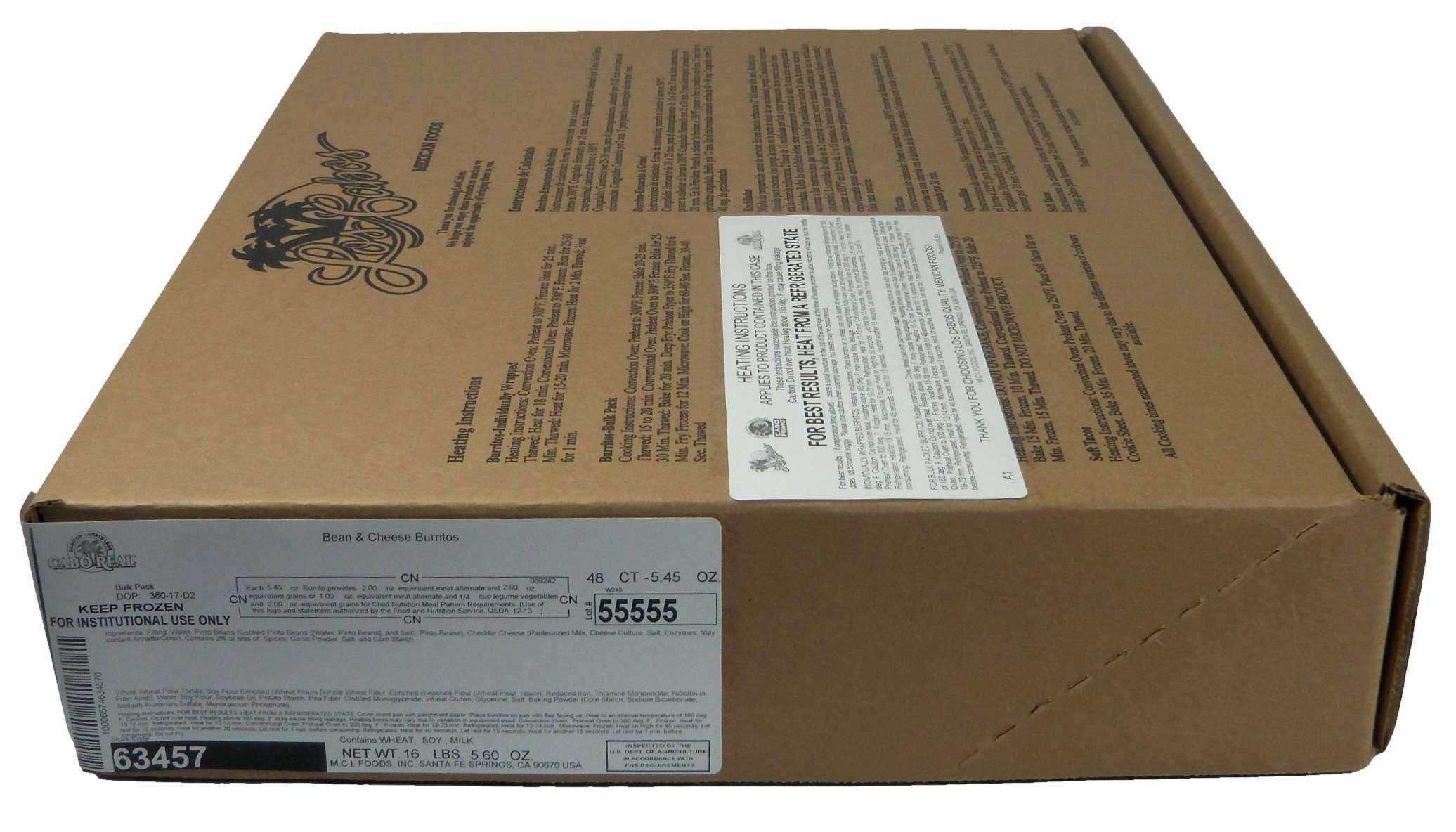 Cabo Real Bean and Cheese Burrito, 5.2 Ounce -- 48 per case.