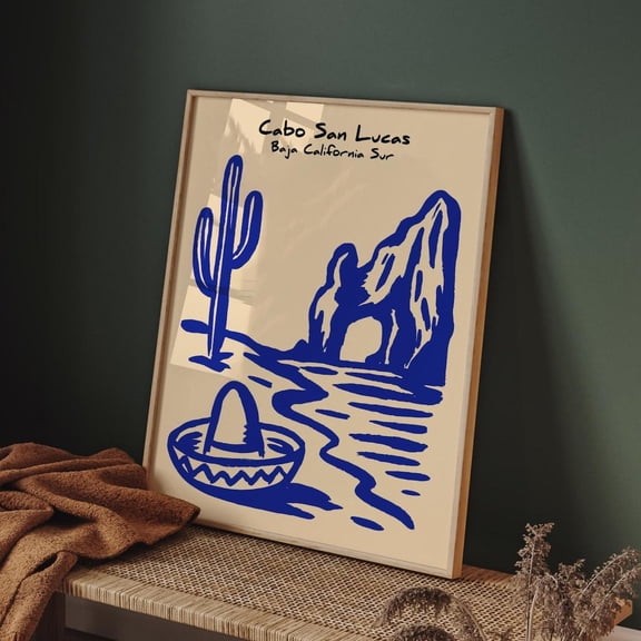 Cabo San Lucas Bold Blue Unframed Paper Print