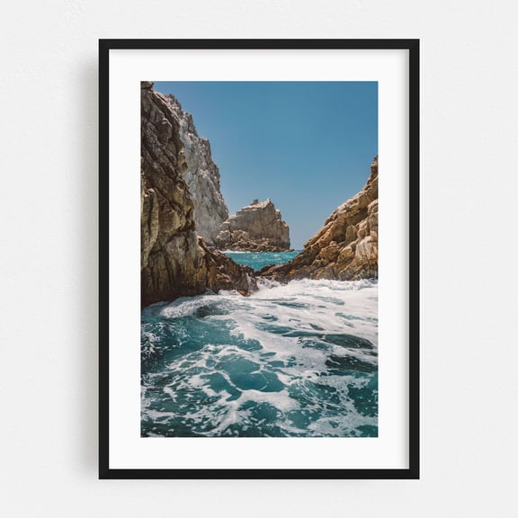 Cabo San Lucas - Cabo San Lucas Baja California Sur Mexico Photography Seascape Ocean Coast Waves Nature Landscape Tropical Black Framed Wall Art Print 6 x 8 inches