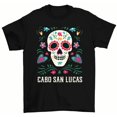 thumbnail image 1 of Cabo San Lucas Floral Skull T-Shirt Day Of The Dead Mexico Tee, 1 of 2