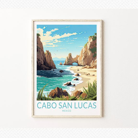 Cabo San Lucas Mexico City Travel Poster, Wall Art, Poster Home Decor, Poster Only