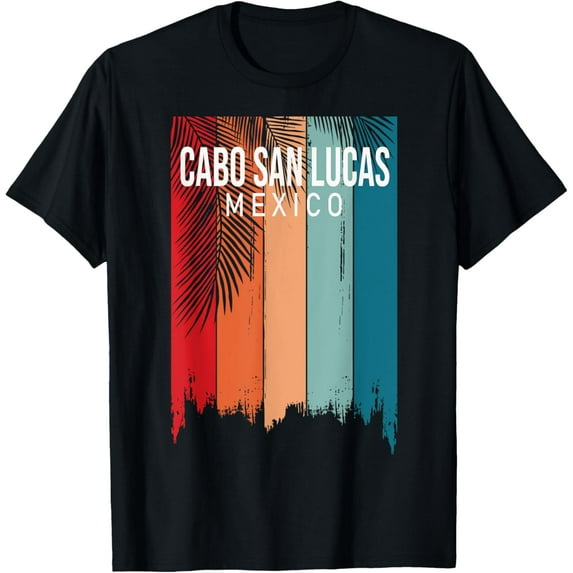 Cabo San Lucas Mexico Retro T-ShirtMen's and women's gift, black and white T-shirt, size: Extra large S-4XL