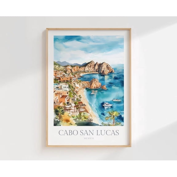 Cabo San Lucas Mexico Travel Wall Art Print, Coastal Home Decor