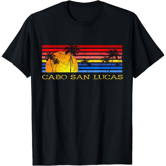 Cabo San Lucas Mexico Tropical Sunset Palm Tree Souvenir T-Shirt
