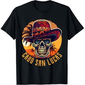 Cabo San Lucas Sugar Skull Souvenirs California Graphic T-Shirt, Size S-5XL