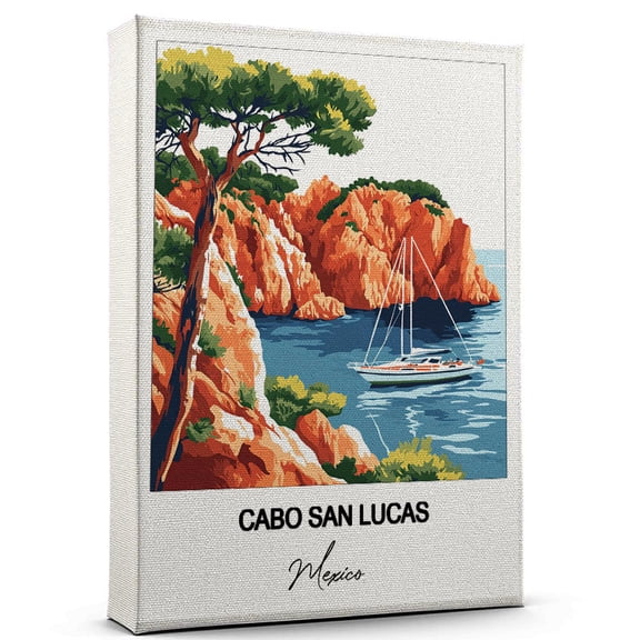 Cabo San Lucas Travel Poster Canvas Mexico Canvas Unique Gift Idea for Home, Office, or Living Space