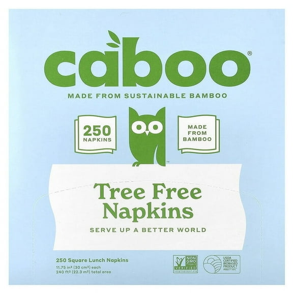 Caboo, Bamboo Napkins, 250 Paper Napkins Pack of 2