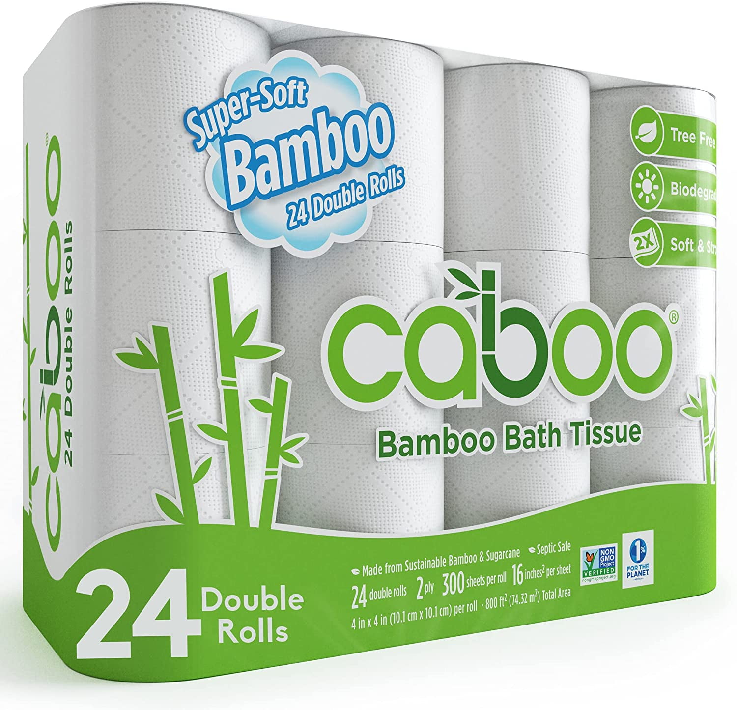 Caboo Tree Free Bamboo Toilet Paper, Septic Safe, Biodegradable, Eco