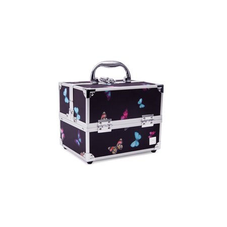Caboodles Adored Train Case Cosmetic Case, - Social Butterfly Print