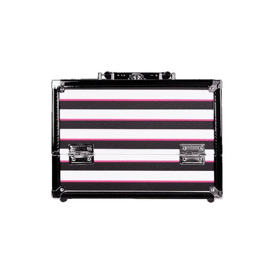 Caboodles Inspired Makeup Case, 2 Tray, Multi Color Striped