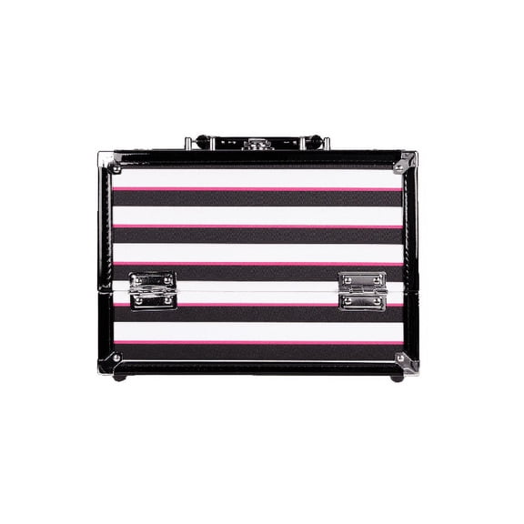 Caboodles Inspired Makeup Case, 2 Tray, Multi Color Striped