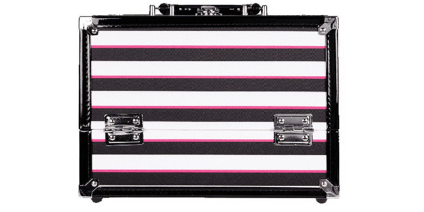 Caboodles Inspired Makeup Case, 2 Tray, Multi Color Striped - image 1 of 7