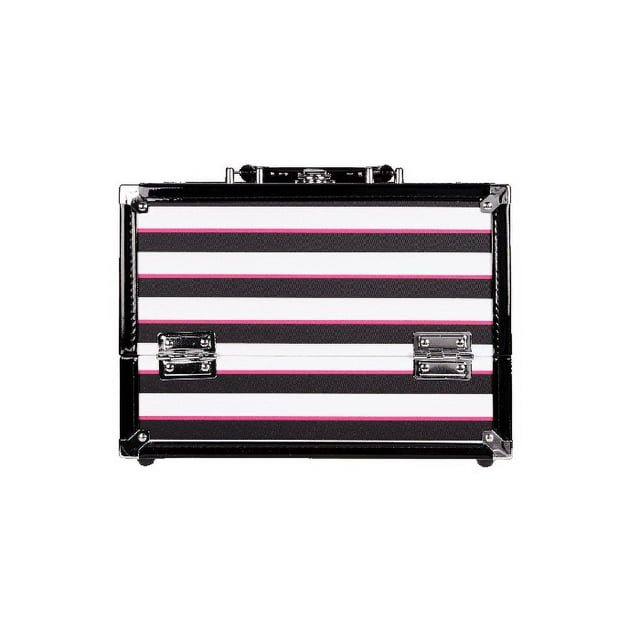Caboodles Inspired Makeup Case, 2 Tray, Multi Color Striped