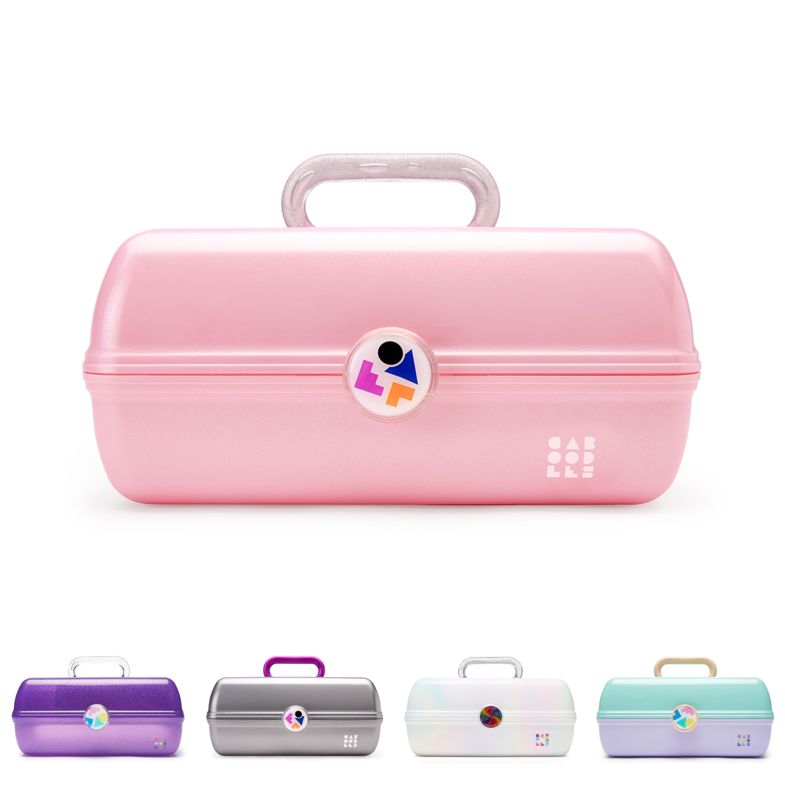 Caboodles On The Go Girl Makeup Box Pink Sparkle Hard Plastic Makeup