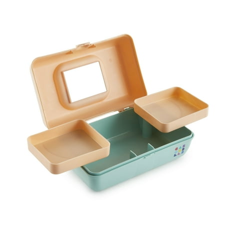 Caboodles Pretty in Petite Makeup Box, Two-Tone Peach on Seafoam