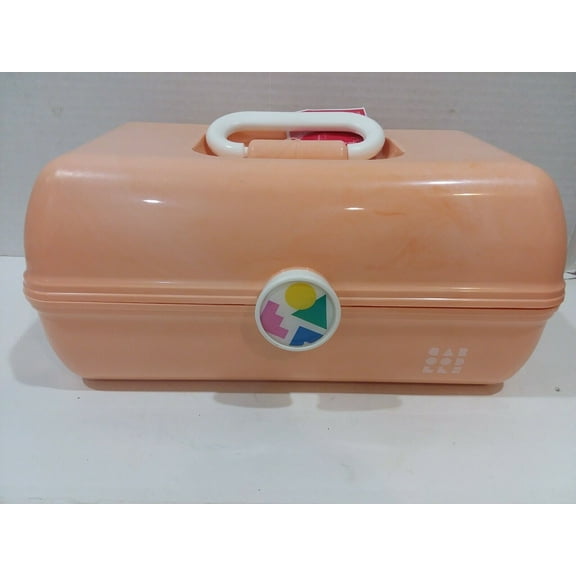 Caboodles Rare Peach Orange On The Go Girl Classic Cosmetic Makeup Travel Case