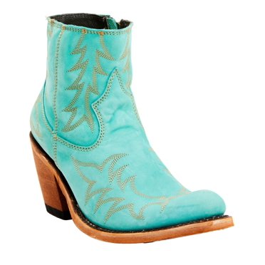 Caborca Silver By Liberty Black Women's Katherine Western Booties Round Toe Turquoise 8 M  US