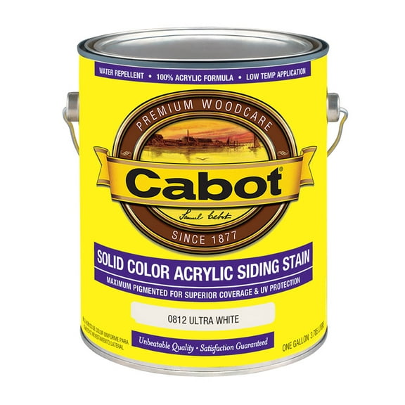 Cabot 140-0812 GL 1 Gallon Ultra Base Pro VT Solid Color Acrylic Stain