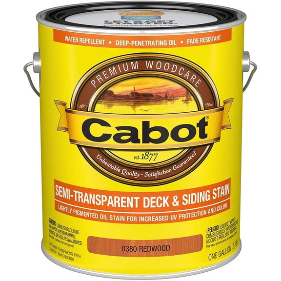 Cabot 140.0000380.007 Semi-Transparent Deck & Siding Stain, Gallon, Redwood