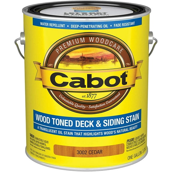 Cabot 140.0003002.007 Wood Toned Deck & Siding Stain, Gallon, Cedar