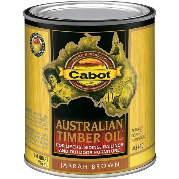 Cabot 140.0003460.005 Australian Timber Oil Stain, One Quart, Jarrah Brown