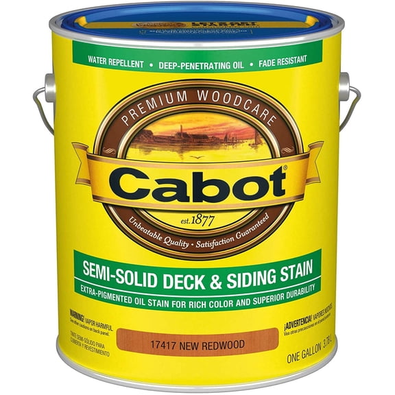 Cabot 140.0017417.007 Semi-Solid Deck & Siding Low VOC Exterior Stain, Gallon, New Redwood