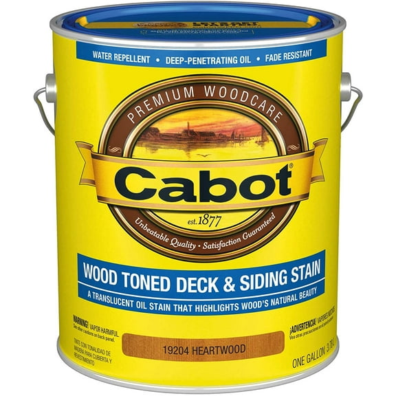 Cabot 140.0019204.007 Wood Toned Deck & Siding Low VOC Exterior Stain, Gallon, Heartwood