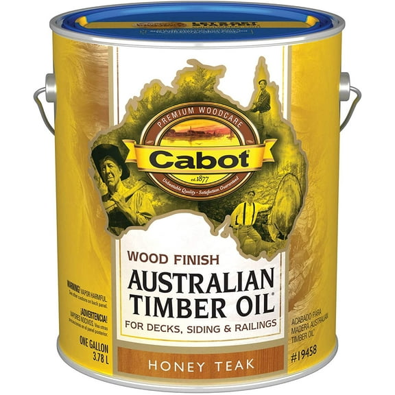 Cabot 140.0019458.007 Australian Timber Oil Water Reducible, Translucent, Honey Teak - 1 Gallon