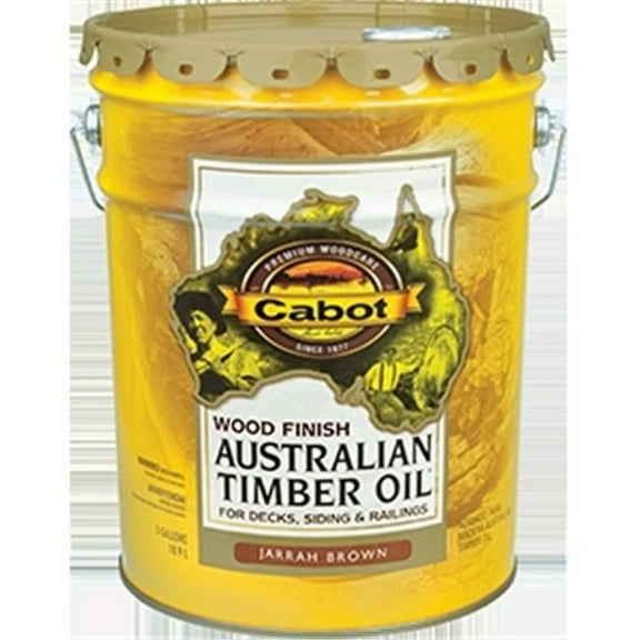 Cabot 140.0019460.008 5 Gallon, Australian Timber Oil Water Reducible Wood Finish, Jarrah Brown