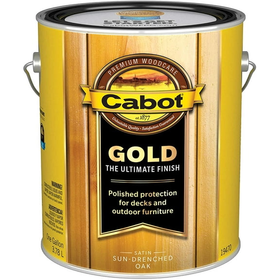 Cabot 140.0019470.007 Gold Finish Low VOC Stain, Gallon, Sun-Drenched Oak