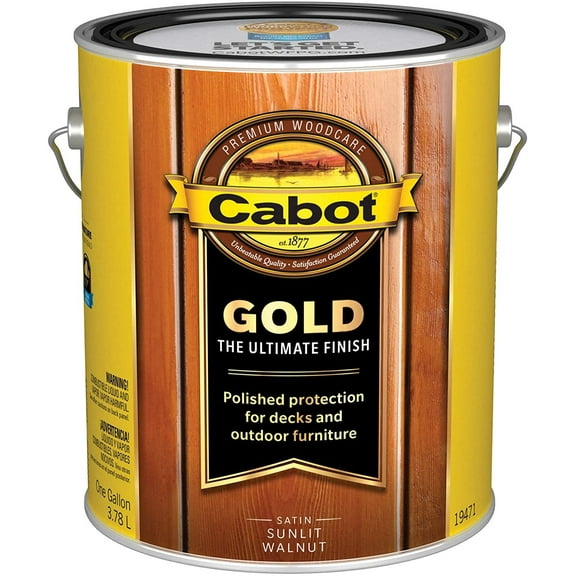 Cabot 140.0019471.007 Gold Finish Stain, Gallon, Low Voc Sunlit Walnut