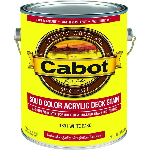 Cabot 1801-07 Decking Stain, 1 Gallon, White