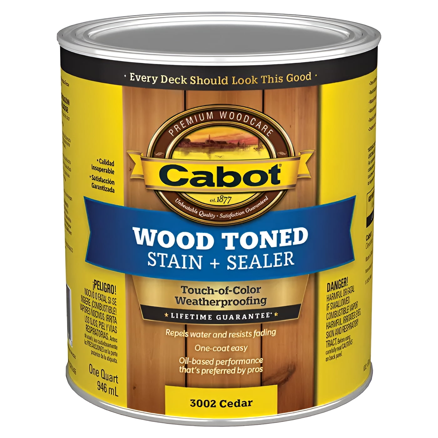 qt Cabot Stains 3002 Cedar Wood Toned Deck and Siding Stain - Walmart.com