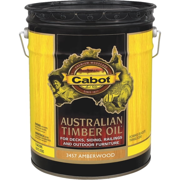 Cabot 3457 Australian Timber Oil, Amberwood, 5 gal Can