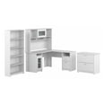 thumbnail image 1 of Cabot 60W L Shaped Computer Desk with Storage Set in White - Engineered Wood, 1 of 9