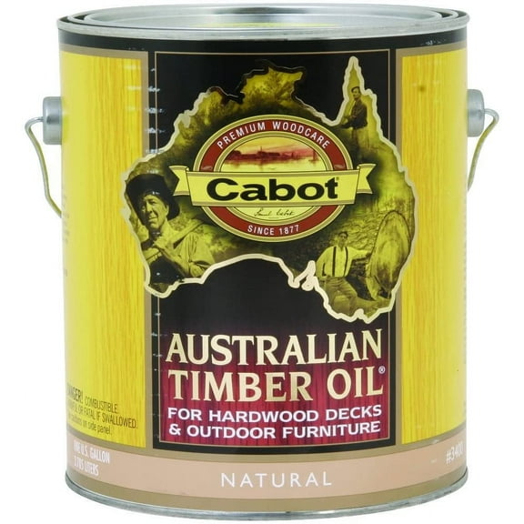Cabot Creamery Australian Timber Oil - Waterproof Transparent Oil Finish - 1 Gal Natural