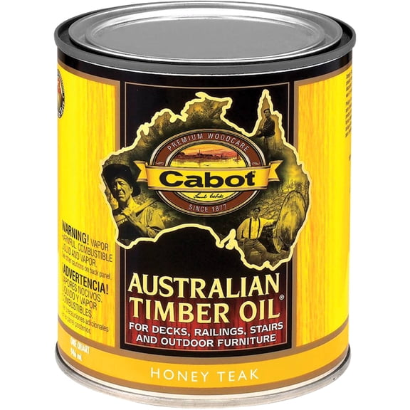 4-Pack of 1 qt Cabot 3458 Honey Teak Australian Timber Oil Triple Oil Protection