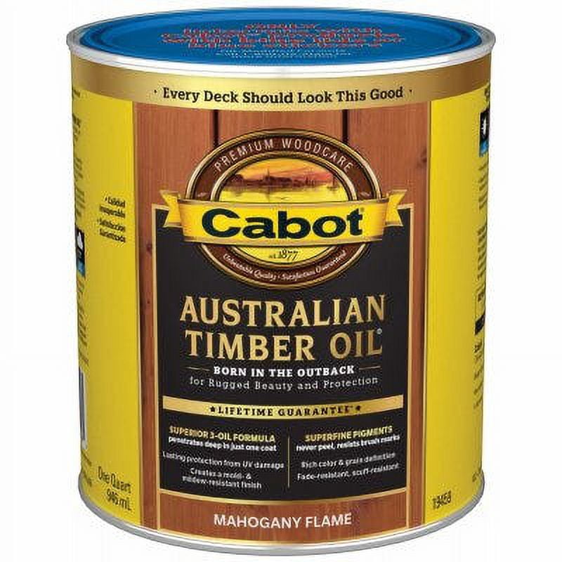 Cabot Australian Timber Oil Wood Stain Finish, Mahogany Flame, Qt. 1